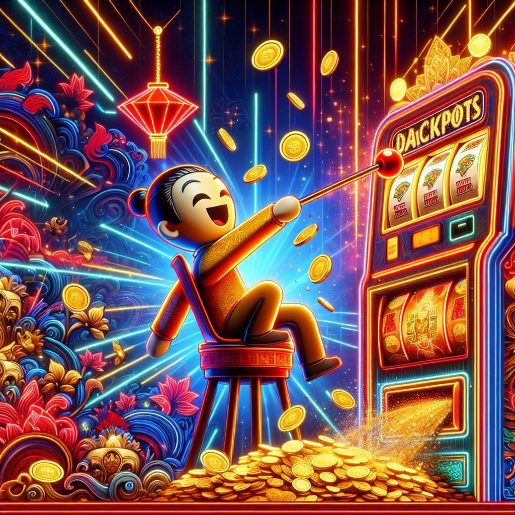 CV880 slots characters celebrating jackpots with coins for Bangladesh and Japan players